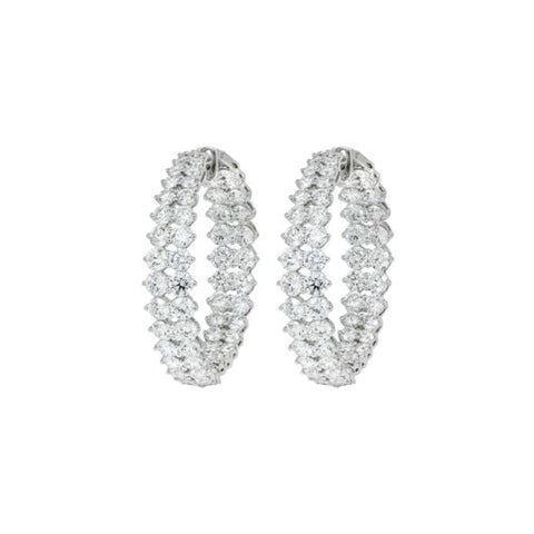 2 rows of graduated diamond hoops in/out