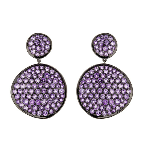 Etho Maria Jewelry - Blackened amethyst earrings HE2713 LH54440 18K YG JEWL RD AME=15.53 | Manfredi Jewels