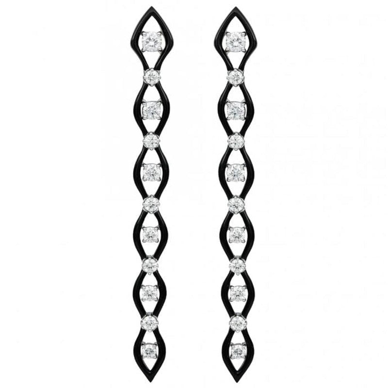 Etho Maria Jewelry - Diamonds In Color 18K White Gold Hand Carved Ceramic & Earrings | Manfredi Jewels