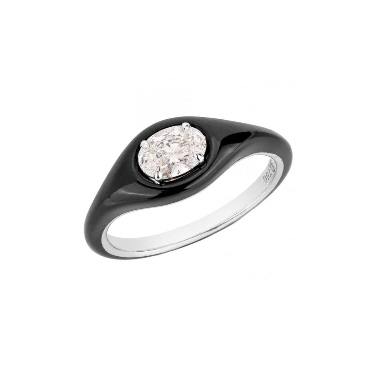 Etho Maria Jewelry - Diamonds In Color Hand Carved Ceramic And Diamonds 18K White Gold Ring | Manfredi Jewels