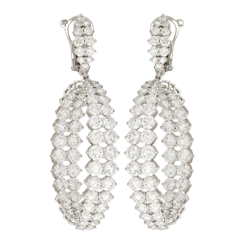 Etho Maria Jewelry - Gemini 18K White Gold Diamond Hoop Earrings | Manfredi Jewels