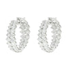 Etho Maria Jewelry - Gemini 18K White Gold Two Row Diamond Hoop Earrings | Manfredi Jewels