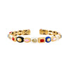 Etho Maria Jewelry - Harlequin 18K Yellow Gold Three Yellow Diamond Station & Mixed Color Ceramic Bangle Bracelet | Manfredi Jewels