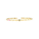Etho Maria Jewelry - Noble 18K Yellow Gold Brown Diamond and Pink Ceramic Bangle Bracelet | Manfredi Jewels