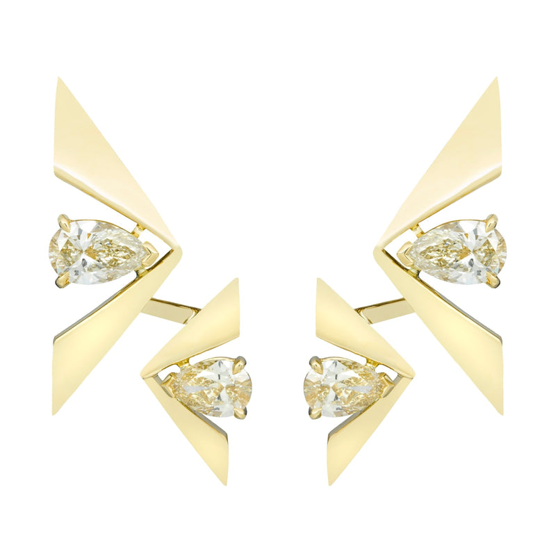 Etho Maria Jewelry - Penna 18K Yellow Gold Brown Diamond Earrings | Manfredi Jewels