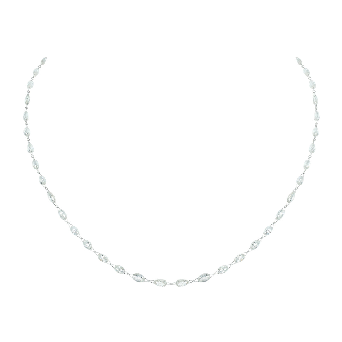 Etho Maria Jewelry - Platinum White Briolletes Diamond Necklace | Manfredi Jewels