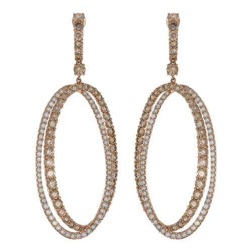 Etho Maria Jewelry - Tsiki 18K Rose Gold Brown and White Diamond Earrings | Manfredi Jewels