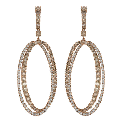 Etho Maria Jewelry - Tsiki 18K Rose Gold Brown and White Diamond Earrings | Manfredi Jewels