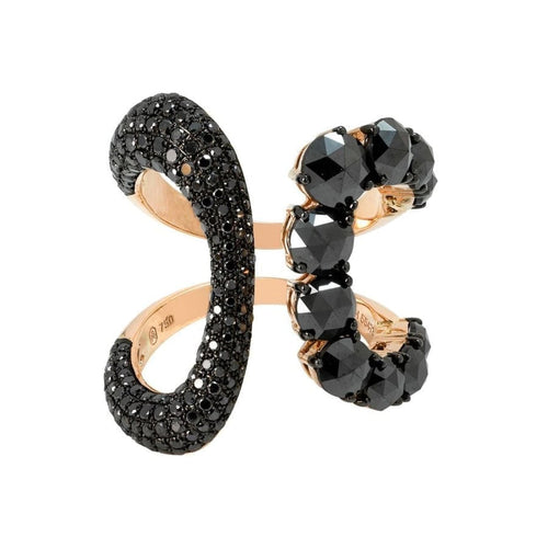 Etho Maria Jewelry - Tsiki Black Diamond 18K Rose Gold Ring | Manfredi Jewels