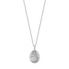 Fabergé Jewelry - Essence 18K White Gold Diamond Pavé Spiral Egg Pendant Necklace | Manfredi Jewels