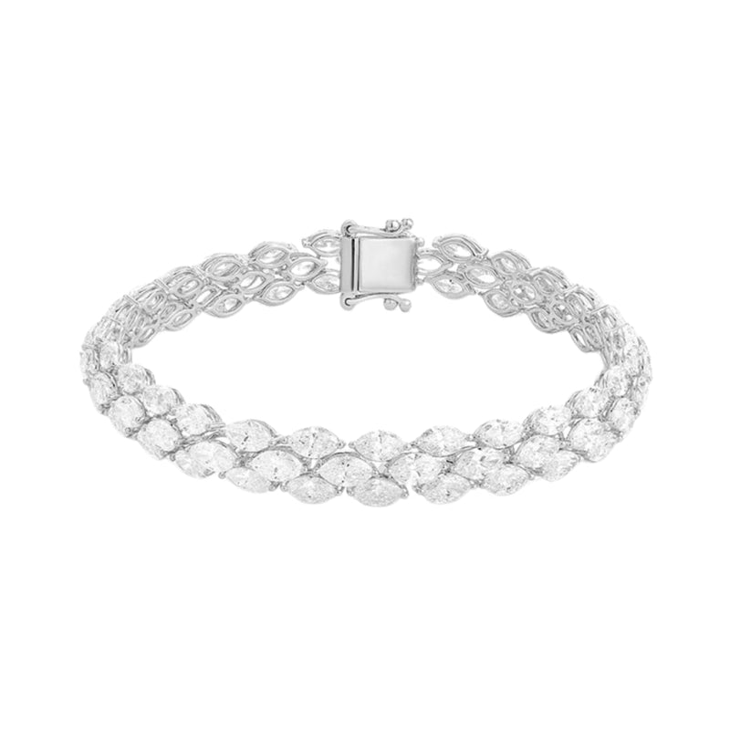 Facet Barcelona - 18K Marquise Bracelet 15.25 Ct F VS | Manfredi Jewels