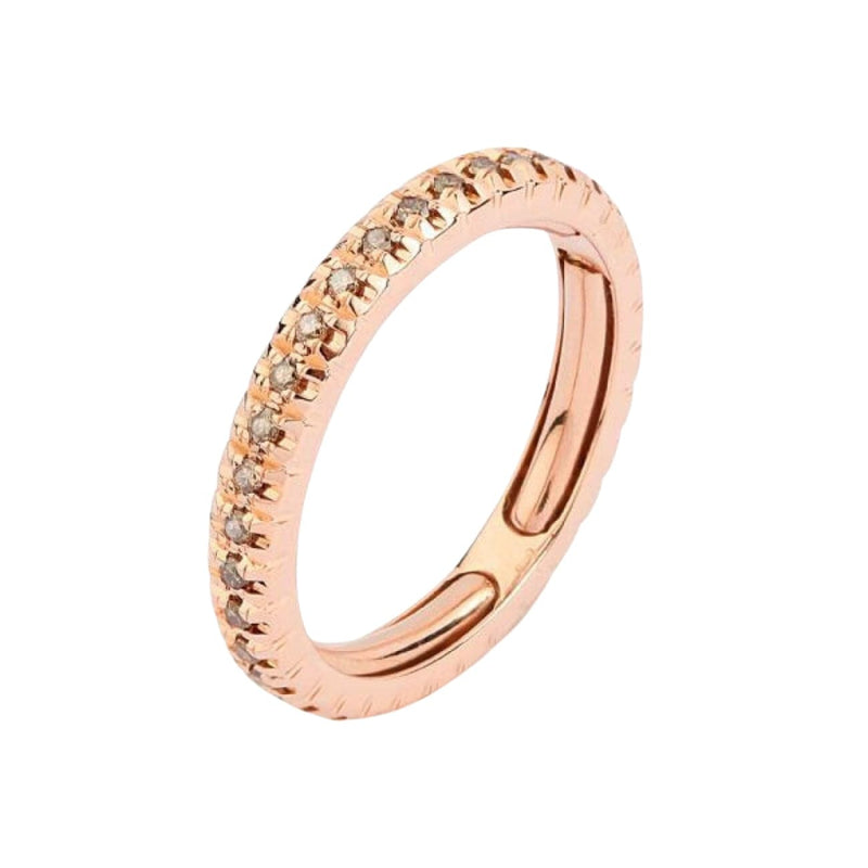 Facet Barcelona Jewelry - Contemporary Full Eternity 18K Rose Gold Ring | Manfredi Jewels