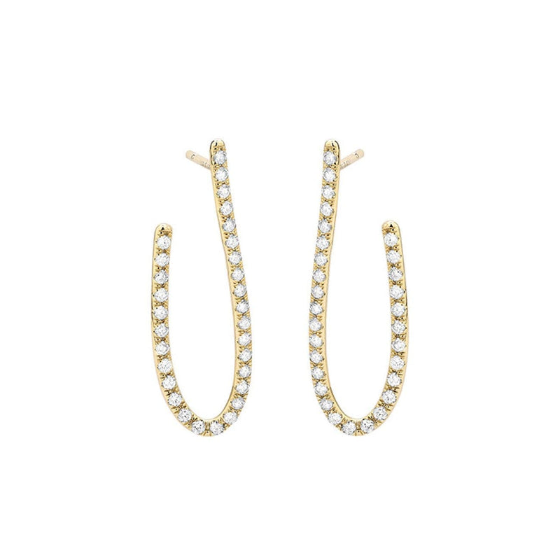 Facet Barcelona Diamond Fish Hook 14kt Yellow Gold Earrings - Jewelry Facet Barcelona Diamond Fish Hook 14kt Yellow Gold Earrings - Jewelry