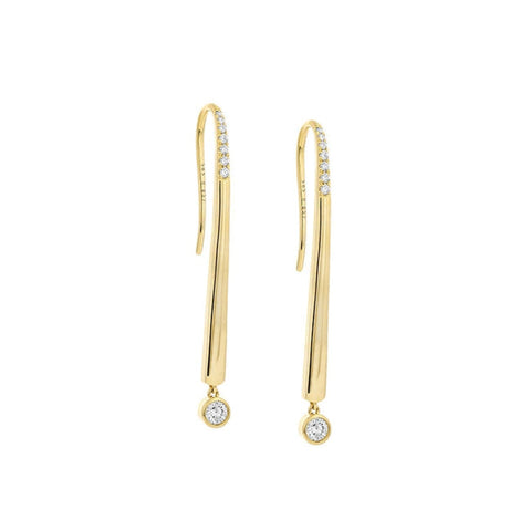 Match Stick 14Kt Yellow Gold Earrings