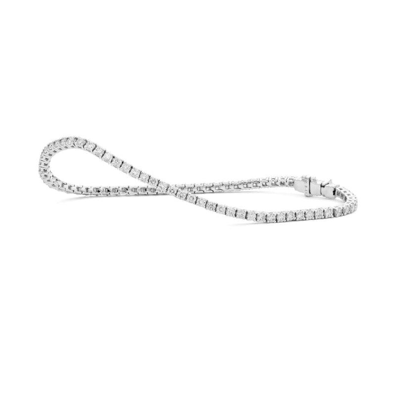 Facet Barcelona Jewelry - Round Brilliant Cut Diamond 18K White Gold Tennis Bracelet | Manfredi Jewels