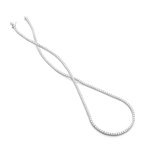 Facet Barcelona Jewelry - Tennis 14K White Gold 18 in 5.50 ct Diamond Necklace | Manfredi Jewels