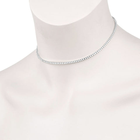 Tennis 14K White Gold 2.45 ct Diamond Chocker Necklace