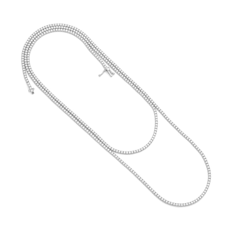 Facet Barcelona Jewelry - Tennis 14K White Gold 36 Inches Eternity 7.5 ct Diamond Necklace | Manfredi Jewels