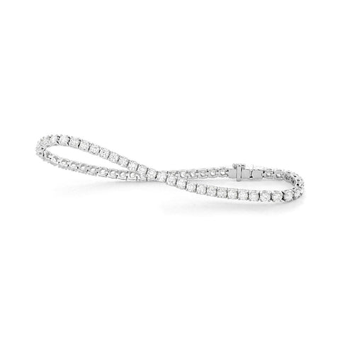 Tennis 14K White Gold 5 ct Diamond Riviere Bracelet