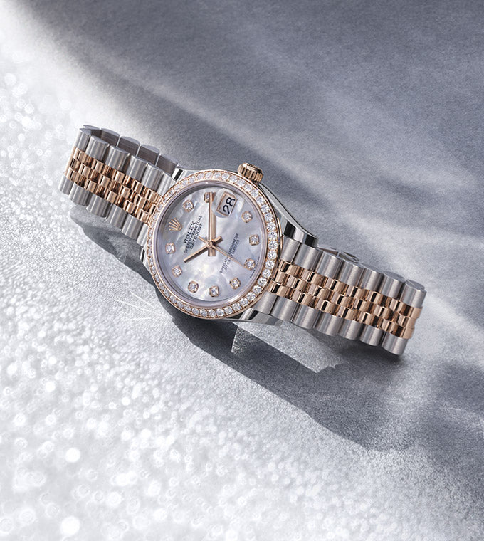 Rolex Datejust 31, Oyster, 31 mm, Oystersteel, Everose gold and diamonds