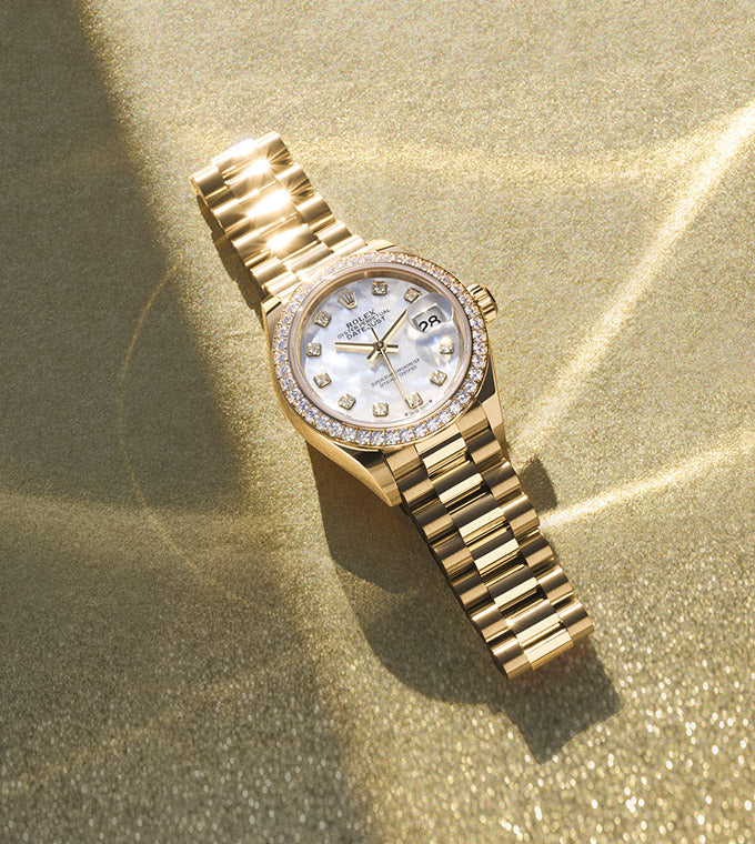 Rolex Lady-Datejust, Oyster, 28 mm, yellow gold and diamonds
