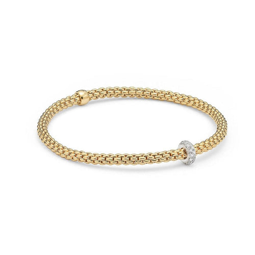 Fope Jewelry - 18k Yellow Gold Prima Flex’it bracelet with diamonds | Manfredi Jewels