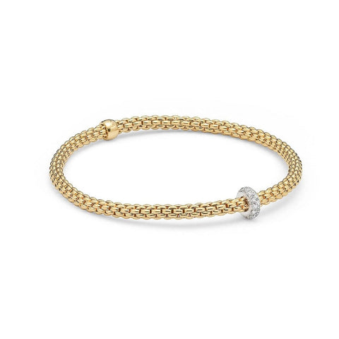 18k Yellow Gold Prima Flex'it bracelet with diamonds
