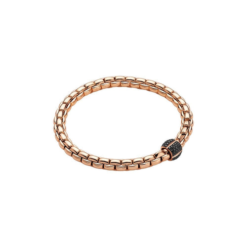 Fope Jewelry - Eka 18K Rose Gold Black Pavè Diamond Bracelet | Manfredi Jewels