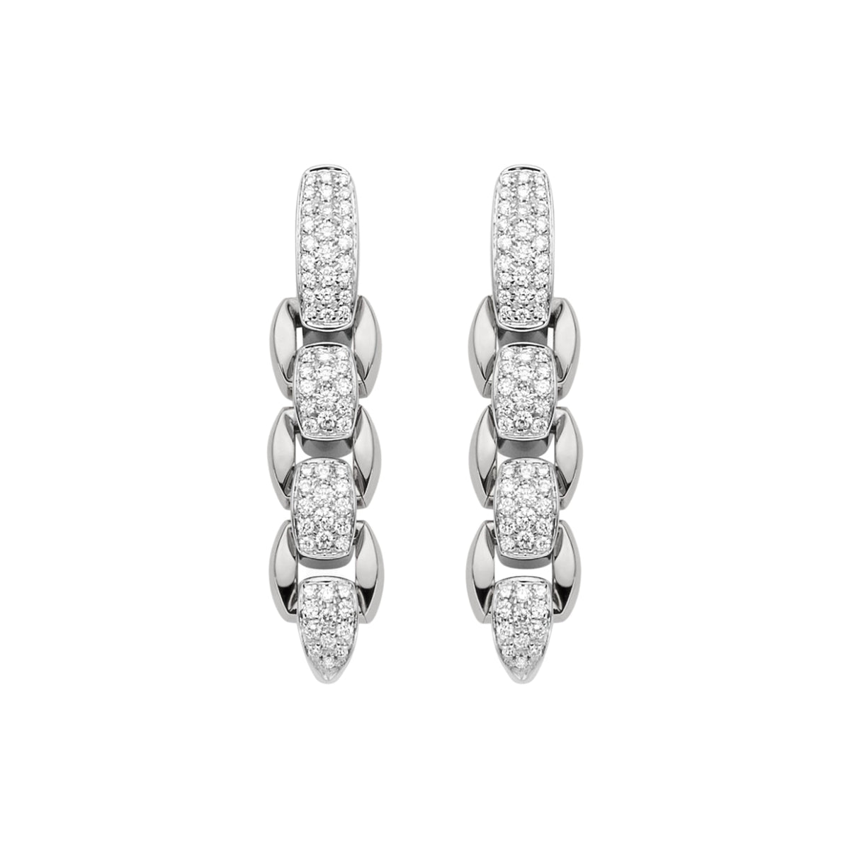 Fope Jewelry - Eka 18K White Gold Diamond Pendant Earrings | Manfredi Jewels