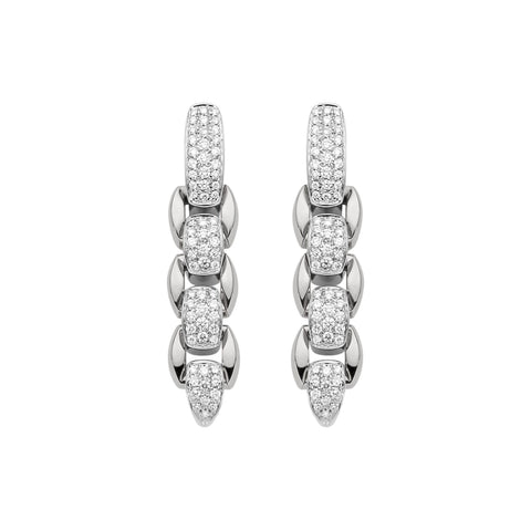 Eka 18K White Gold Diamond Pendant Earrings