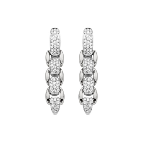 Eka 18K White Gold Diamond Pendant Earrings