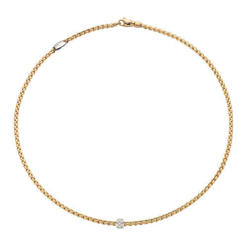 Fope Jewelry - Eka 18K Yellow & White Gold Pavè Diamond Necklace | Manfredi Jewels