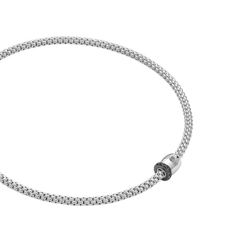 Fope Jewelry - Solo 18K White Gold Pavè Black Diamond Necklace | Manfredi Jewels