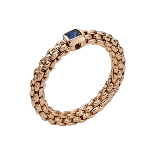 Fope Jewelry - Souls 18K Rose Gold Flex It Ring Set With Blue Sapphire (Pre - Order) | Manfredi Jewels