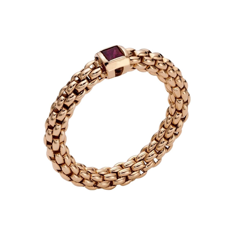 Fope Jewelry - Souls 18K Rose Gold Flex It Ring Set With Ruby (Pre - Order) | Manfredi Jewels