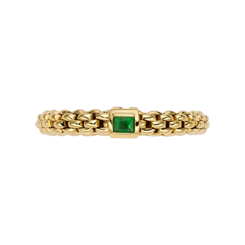 Fope Jewelry - Souls 18K Yellow Gold Flex It Ring Set With Emerald (Pre - Order) | Manfredi Jewels