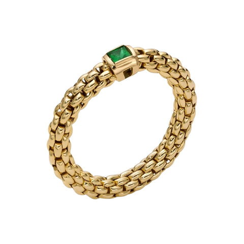 Souls 18K Yellow Gold Flex It Ring Set With Emerald (Pre-Order)