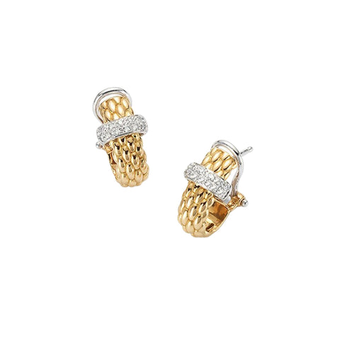Vendome 18K Yellow & White Gold Diamond Earrings