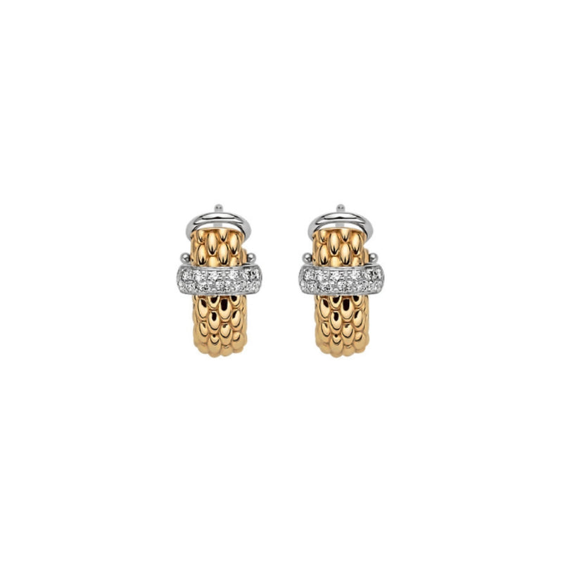 Fope Jewelry - Vendome 18K Yellow & White Gold Diamond Earrings | Manfredi Jewels