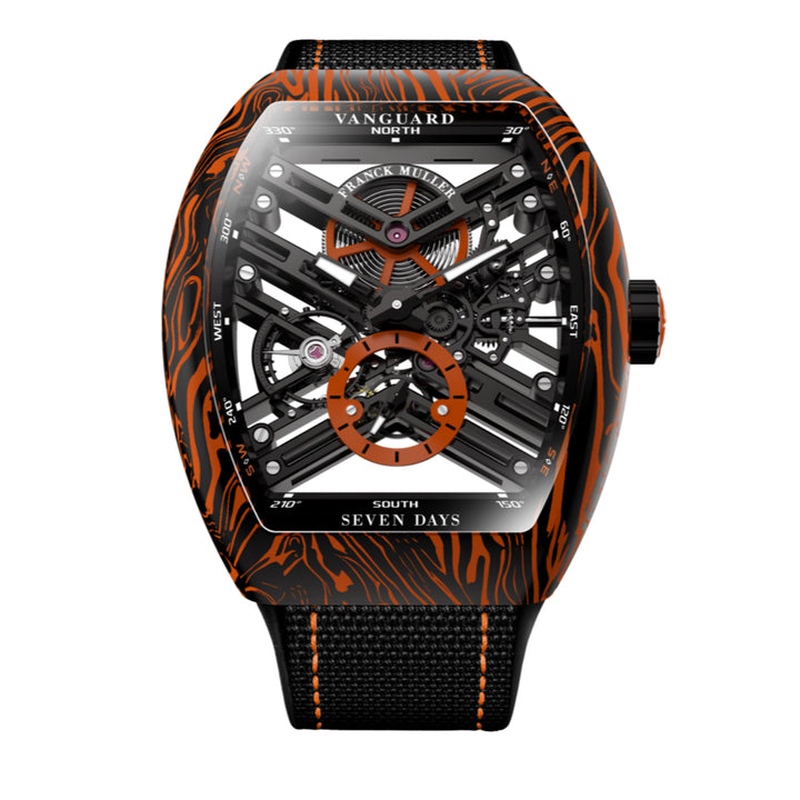 Franck Muller New Watches - VANGUARD - DAMASCUS CARBON SKELETON | Manfredi Jewels