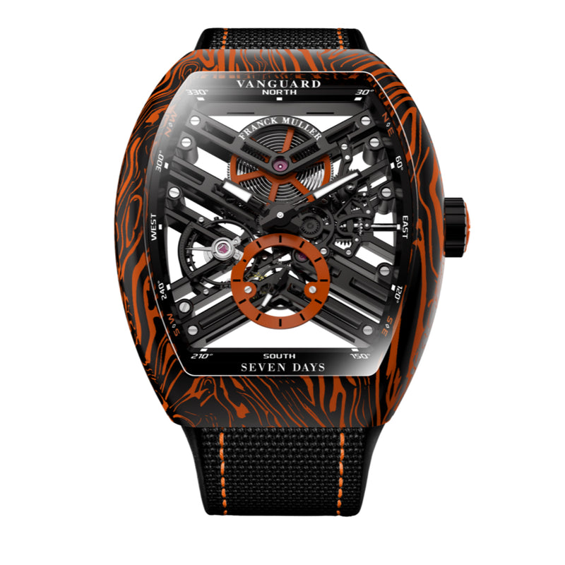 Franck Muller New Watches - VANGUARD - DAMASCUS CARBON SKELETON | Manfredi Jewels