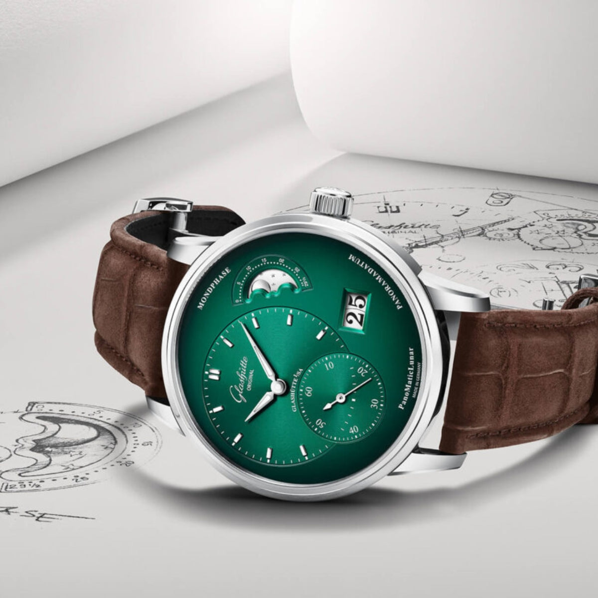 Glashütte Original Watches - PANOMATICLUNAR GREEN | Manfredi Jewels
