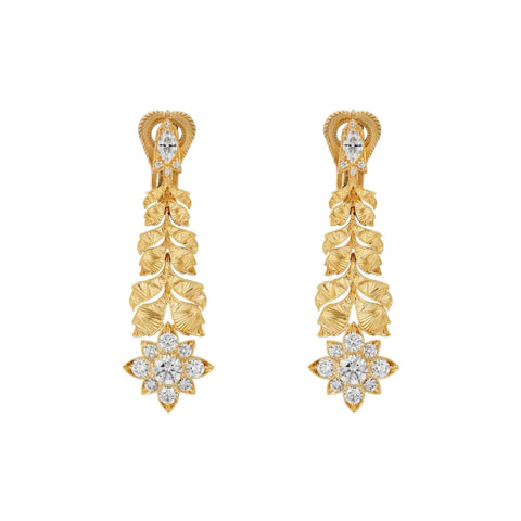 Flora 18K Yellow Gold Diamond Earrings