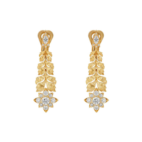 Flora 18K Yellow Gold Diamond Earrings