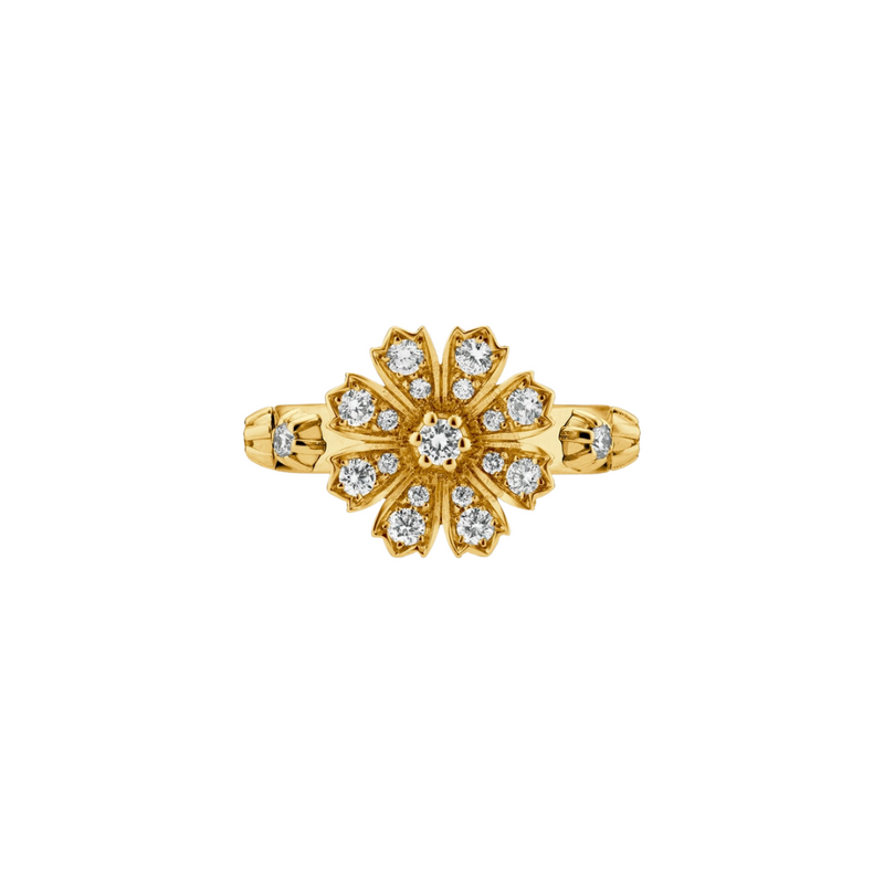 Gucci Jewelry - Flora 18k Yellow Gold Diamond Ring | Manfredi Jewels