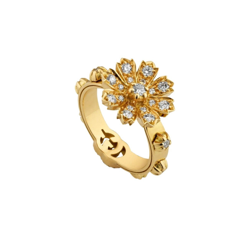 Gucci Jewelry - Flora 18k Yellow Gold Diamond Ring | Manfredi Jewels