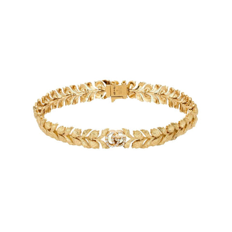Flora 18K Yellow Gold Double G Diamond Bracelet
