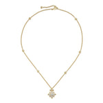 Gucci Jewelry - Flora 18K Yellow Gold Double G & Flower Diamond Necklace | Manfredi Jewels
