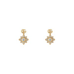 Gucci Jewelry - Flora 18K Yellow Gold Flower Double G Diamond Stud Earrings | Manfredi Jewels