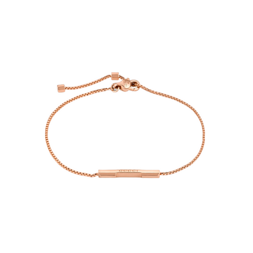 Gucci Jewelry - Link To Love 18K Rose Gold ’Gucci’ Bar Bracelet | Manfredi Jewels